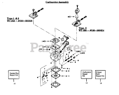 Poulan Pro PP 135 - Poulan Pro Edger CARBURETORS WT242, WT308