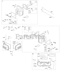 Briggs & Stratton 445577-0435-E1 - Briggs & Stratton Vertical Engine Cylinder Head, Rocker Arm Cover, Intake Manifold