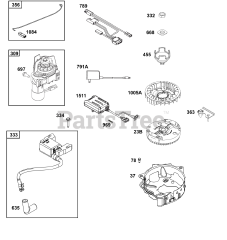 Briggs & Stratton 104M0B-0277-H5 - Briggs & Stratton Vertical Engine Flywheel, Ignition, and Starter Group