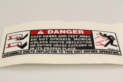 MTD 1736482 Danger Chute Label