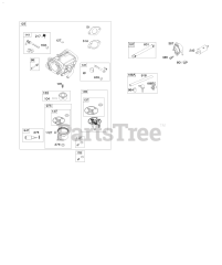 Briggs & Stratton 44U577-0001-H1 - Briggs & Stratton Vertical Engine Carburetor, Fuel Pump, Fuel Hose