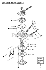 Poulan Pro 112 - Poulan Pro String Trimmer Carburetor Assy. (WA-218) PN 530-069647
