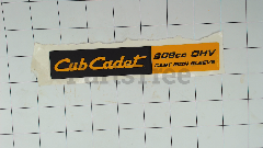 MTD 777D15167 Engine Label, 208cc Ohv