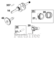 Briggs & Stratton 130G32-0258-H5 - Briggs & Stratton Horizontal Engine Crankshaft Group