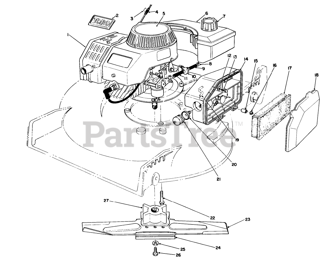 Toro 20326 - Toro Walk-Behind Mower (SN: 020000001 - 029999999) (1992