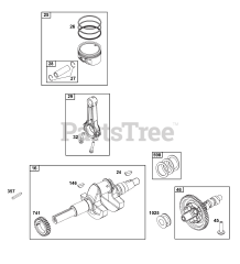 Briggs & Stratton 386447-0409-H7 - Briggs & Stratton Horizontal Engine Crankshaft Group