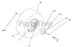 Toro 72042 (264-6) - Toro Yard Tractor (SN: 069000001 - 069999999) (1996) Rear Wheel