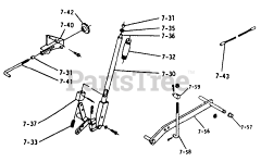 Toro 1-0465 - Toro Lawn Tractor, 12hp (1973) Parts List For 7.030 Lift Linkage (plate 7.2)