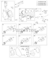 Briggs & Stratton 122332-0112-E8 - Briggs & Stratton Horizontal Engine Camshaft, Crankshaft, Cylinder, Engine Gasket Set, Piston Group