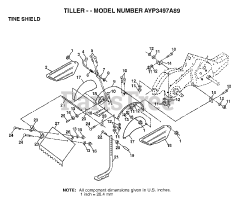 Electrolux/AYP 3497 A89 - Electrolux/AYP Tiller (1998) TINE SHIELD