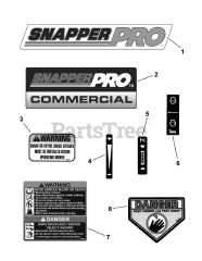 Snapper Pro Series 19 (7800550) - Snapper Pro Series 19 Commercial Trim 21" Walk-Behind Mower, 6hp Kawasaki Decals