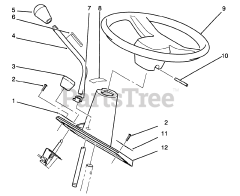 Toro 72041 (244-H) - Toro Yard Tractor (SN: 039000001 - 039999999) (1993) Steering Wheel And Console Assembly