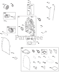 Briggs & Stratton 356447-0714-B5 - Briggs & Stratton Horizontal Engine Crankcase Cover/Sump and Lubrication Group