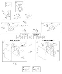 Briggs & Stratton 91212-1237-E1 - Briggs & Stratton Horizontal Engine Camshaft, Crankcase Cover/Sump, Crankshaft, Piston/Rings/Connecting Rod