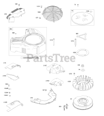 Briggs & Stratton 543577-0110-E1 - Briggs & Stratton Vertical Engine Blower Housing, Flywheel, Air Guides