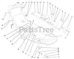 Toro 78269 - Toro 48" Side-Discharge Mower Deck for 260 Series Tractors (SN: 230000001 - 230999999) (2003)