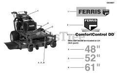 Ferris Comfort Control DD (5900553) - Ferris Comfort Control DD 52" Walk-Behind Mower, 21hp Kawasaki, Side-Discharge Decal Group - Brand &amp; Model