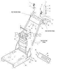 Simplicity 1694494 - Simplicity Pacer 34" Walk-Behind Mower Engine Deck &amp; Handle Bars Group (FI0000)