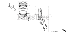 Honda GC190 A QHAD (GCAAA) - Honda Engine, Made in USA (SN: GCAAA-1000001 - GCAAA-9999999) PISTON@CONNECTING ROD