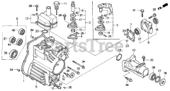 Honda H4518 H HSA/C (MZAT) - Honda Lawn Tractor, Made in Japan (SN: MZAT-3000001 - MZAT-3999999) TRANSMISSION CASE (H4514H, H4518H)