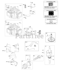Briggs & Stratton 40N777-0012-B1 - Briggs & Stratton Vertical Engine Cylinder, Crankshaft, Camshaft, Air Guides