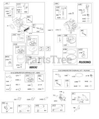 Briggs & Stratton 331877-0142-B2 - Briggs & Stratton Vertical Engine CARBURETOR - NIKKI &amp; RUIXING, FUEL SUPPLY, GASKET SET - CARBURETOR - NIKKI &amp; RUIXING
