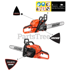 Echo CS-4510 - Echo Chainsaw (SN: C97312001001 - C97312999999) Labels