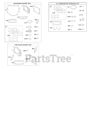 Briggs & Stratton 40H777-2135-G5 - Briggs & Stratton Vertical Engine Engine/Valve Gasket Set, Carburetor Overhaul Kit
