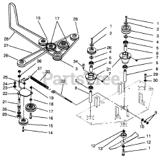 Toro 78445 - Toro 50" Side-Discharge Mower Deck (SN: 069000001 - 069999999) (1996) Pulley  Spindle Assembly