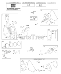 Briggs & Stratton 12E114-0268-E1 - Briggs & Stratton Horizontal Engine Camshaft, Crankcase Cover, Crankshaft, Cylinder, Lubrication, Piston Group