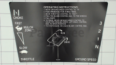Toro 98-4469 Control Panel Decal