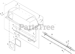 Exmark LHPUVD5256 - Exmark Ultra Vac QDS Bagger for 52" & 56" Lazer HP Mower (SN: 790000 - 849999) (2009) Hood And Screen Assembly