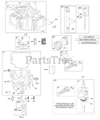 Briggs & Stratton 446977-0385-E1 - Briggs & Stratton Vertical Engine Crankcase Cover/Sump, Crankshaft, Cylinder, Lubrication, Piston, Rings, Connecting Rod
