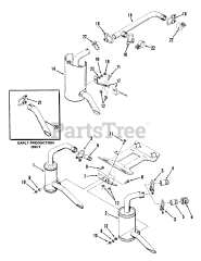 Toro 01-10K802 (C-105) - Toro Garden Tractor (1981) Exhaust System