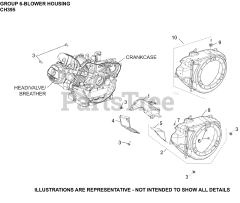 Kohler CH395-1014 - Kohler Command PRO Engine, Basic Version, 9.5hp, 7.1kW 06 Blower Housing