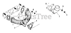 Simplicity 9518 (2097355) - Simplicity Compact Tractor, Diesel Manifolds - Intake &amp; Exhaust Group (3486I14)