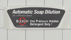 Homelite 941608003 Soap Dilution Ratio Label