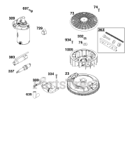 Briggs & Stratton 44U577-0002-H1 - Briggs & Stratton Vertical Engine Flywheel, Ignition, and Starter Group