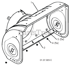 Husqvarna ST 276 EP (961910039-11) - Husqvarna 30" Snow Blower (2014-07) AUGER HOUSING &amp; IMPELLER 5