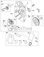Briggs & Stratton 61E377-0032-J1 - Briggs & Stratton Horizontal Engine Crankcase Cover/Sump Group