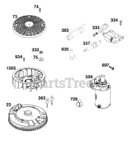 Briggs & Stratton 40N877-0046-B5 - Briggs & Stratton Vertical Engine Flywheel, Ignition, and Starter Group