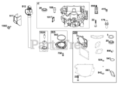 Briggs & Stratton 44X977-0013-01 - Briggs & Stratton Vertical Engine Crankcase Cover/Sump Group
