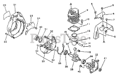 Echo PE-2201 - Echo Edger Engine, Crankcase, Fan Housing, Cover