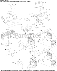 Kohler CH18-62535 - Kohler Command PRO Twin Engine, Made for West Texas Lee Co., 18hp, 13.4kW Exhaust Group 11-24-3 ECH630-749