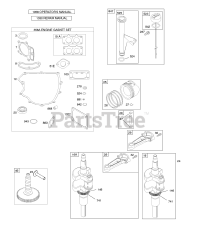 Briggs & Stratton 446777-0100-E1 - Briggs & Stratton Vertical Engine Camshaft, Crankshaft, Gasket Set - Engine, Lubrication, Piston, Rings, Connecting Rod