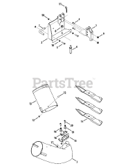Cub Cadet 19A40003 (19A40003100) - Cub Cadet Twin Rear Bagger att Chute &amp; Mounting 44 Inch (3000 Series)