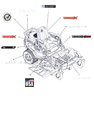 Ariens 915225 - Ariens Ikon-X 52" Zero-Turn Mower, Kawasaki FR, CARB (SN: 035000 - 044999) Decals - Style 52"