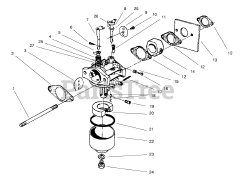 Toro 22026 - Toro Walk-Behind Mower (SN: 099000001 - 099999999) (1999) Carburetor Assembly (model No. 47pt7-3)