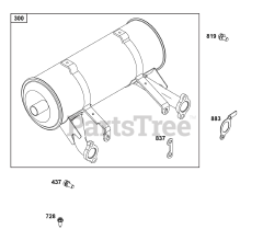 Briggs & Stratton 386447-0199-B5 - Briggs & Stratton Horizontal Engine Exhaust Group