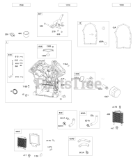 Briggs & Stratton 611475-0119-E1 - Briggs & Stratton Horizontal Engine Cylinder, Oil Cooler, Governor Control Bracket
